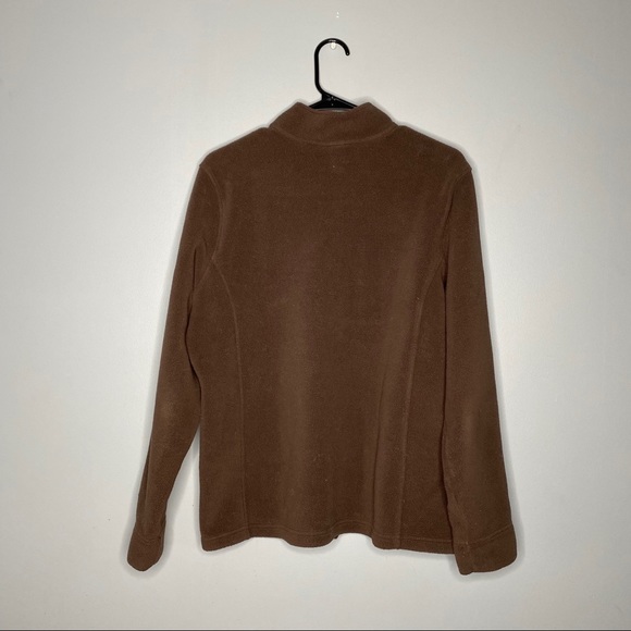 LL bean fleece brown pullover size large - Picture 5 of 5